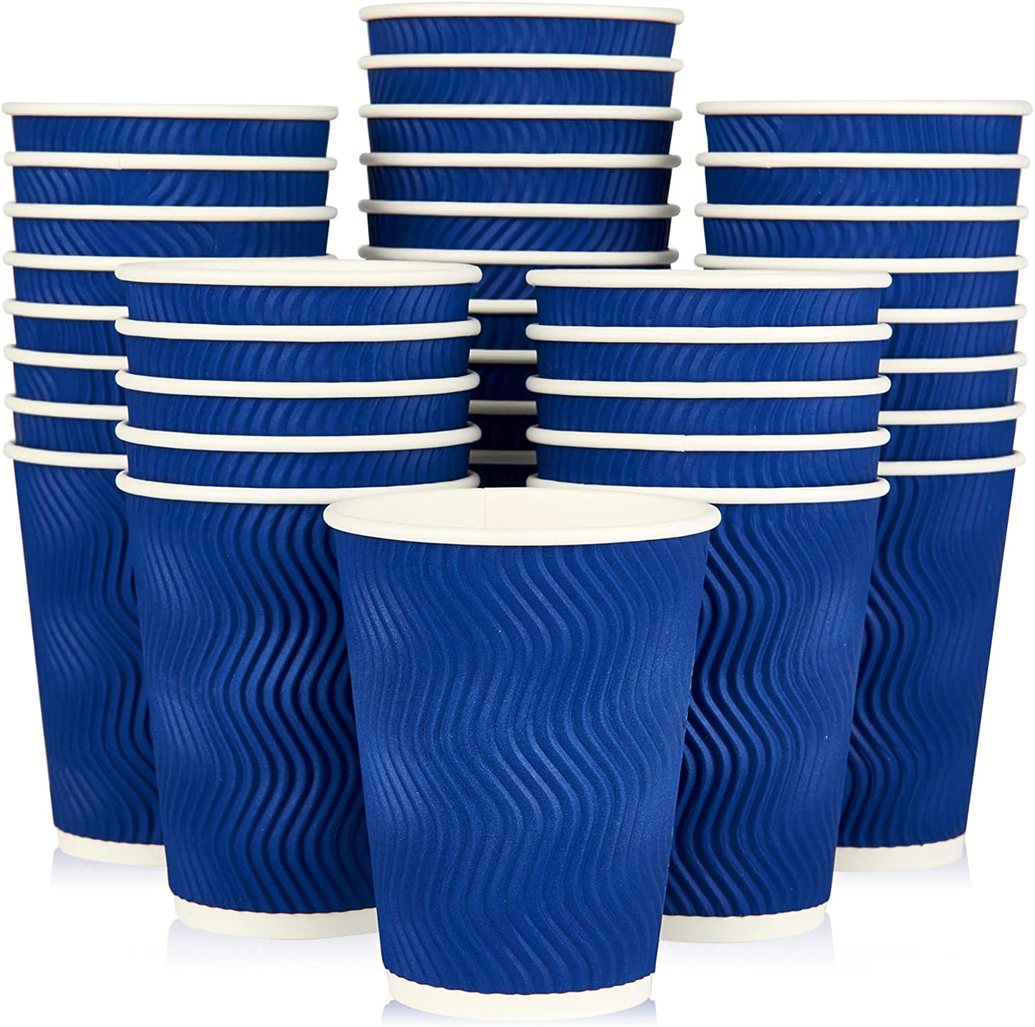 Paper Coffee Ripple Cups 12oz disposable corrugated Coffee Cups