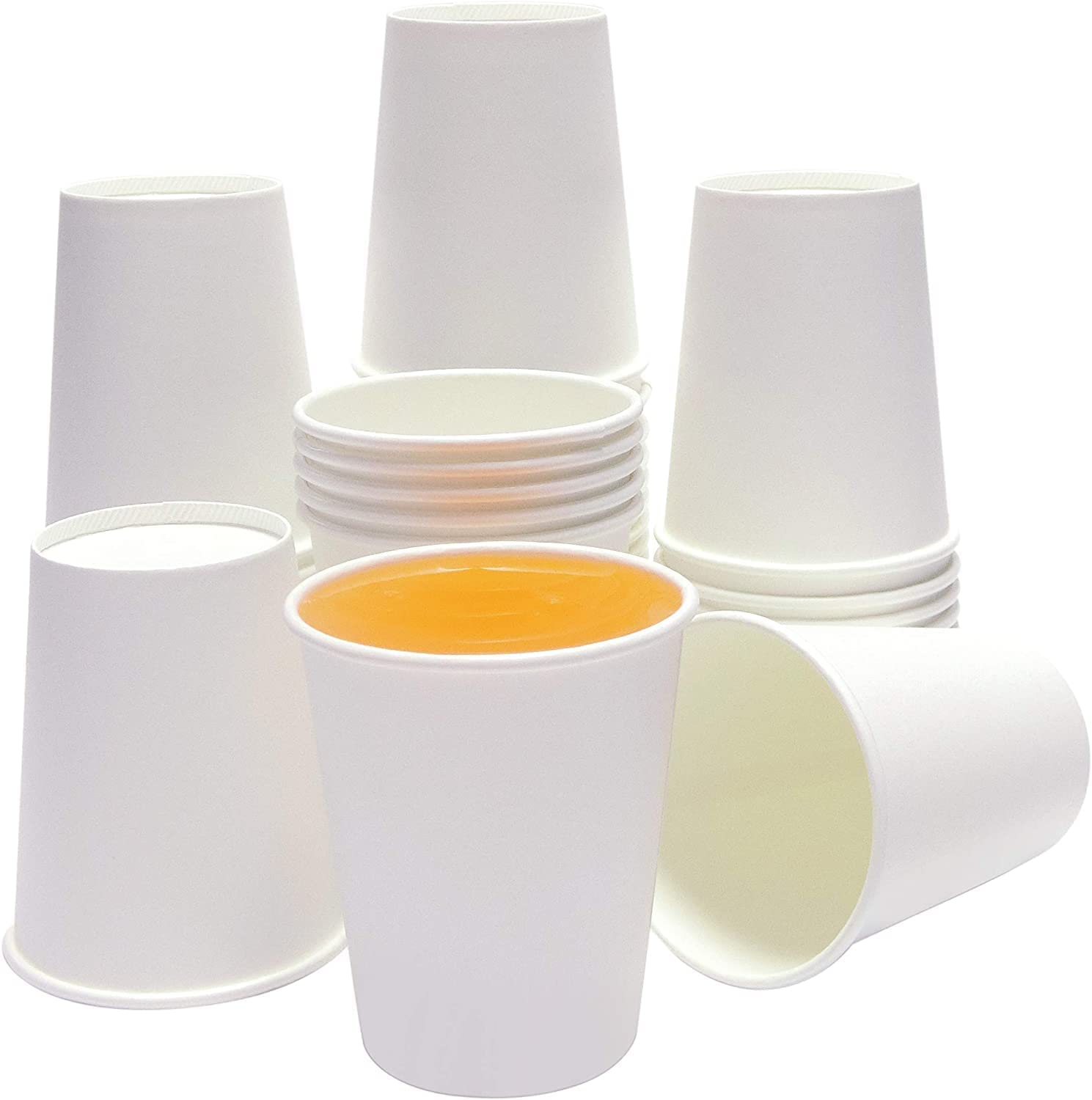 8 oz Disposable Coffee Paper Cups office white hot or cold cup