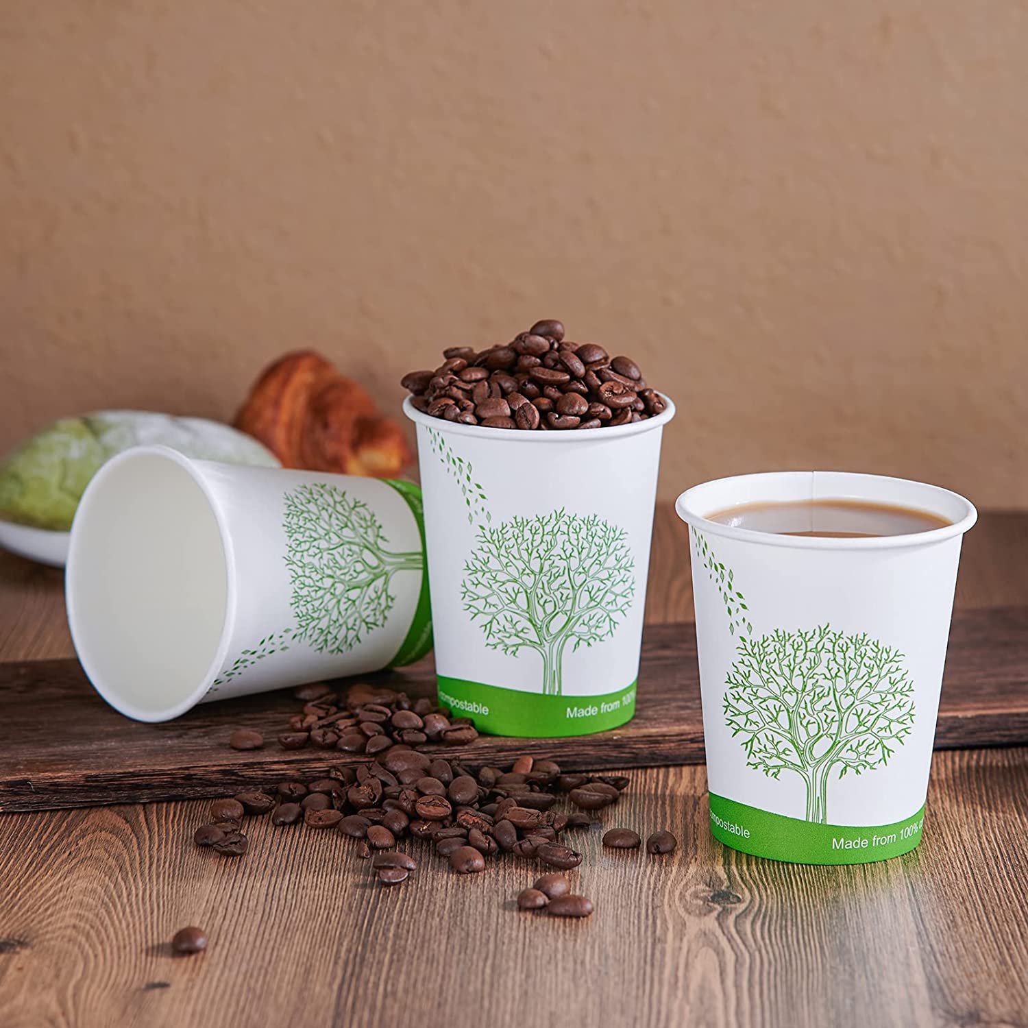 Disposable paper coffee cup biodegrable