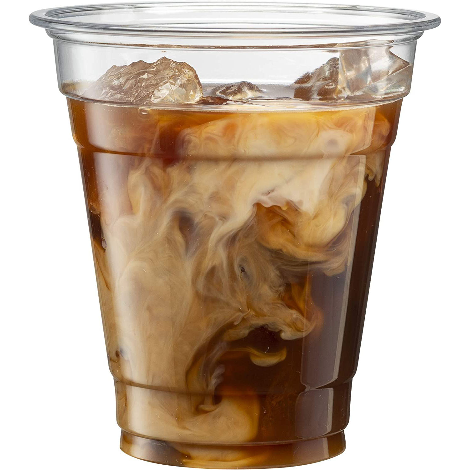 Crystal Clear Plastic PET Cups recyclable with Straw Slot Lids