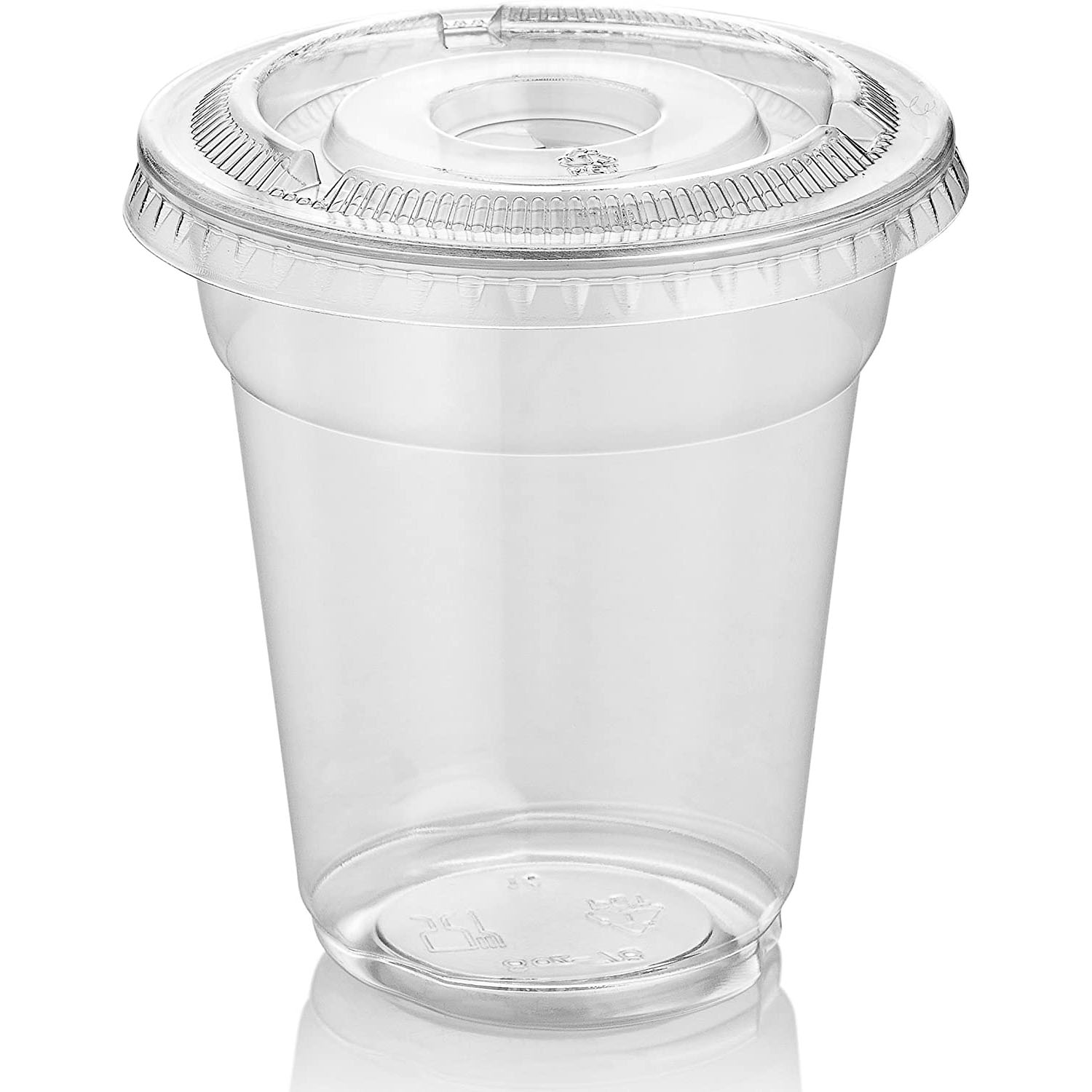 Crystal Clear Plastic PET Cups With Flat lids for Iced Coffee