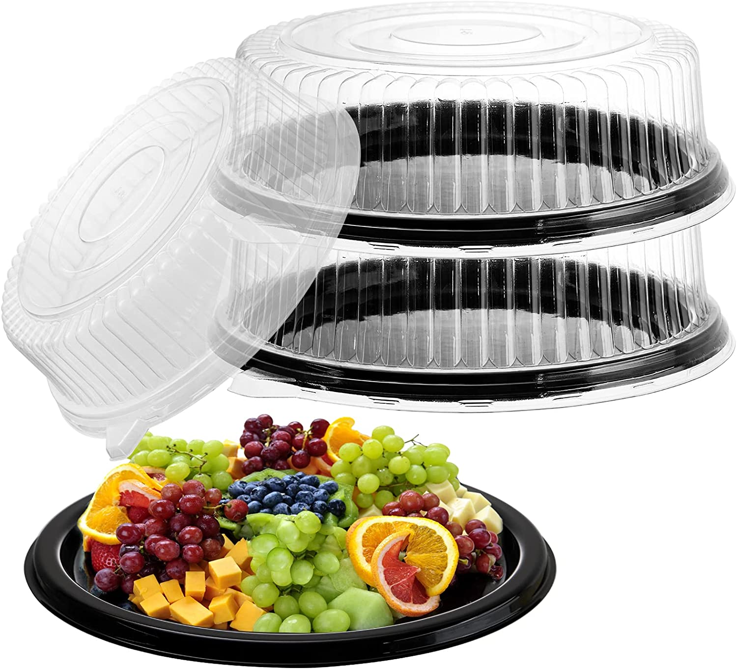 Disposable platters plastic food Serving Tray with Lid