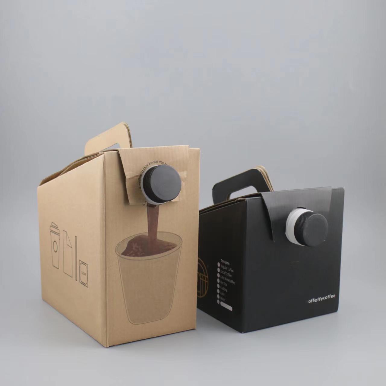 Disposable Cardboard kraft box Coffee Container to go coffee dispenser