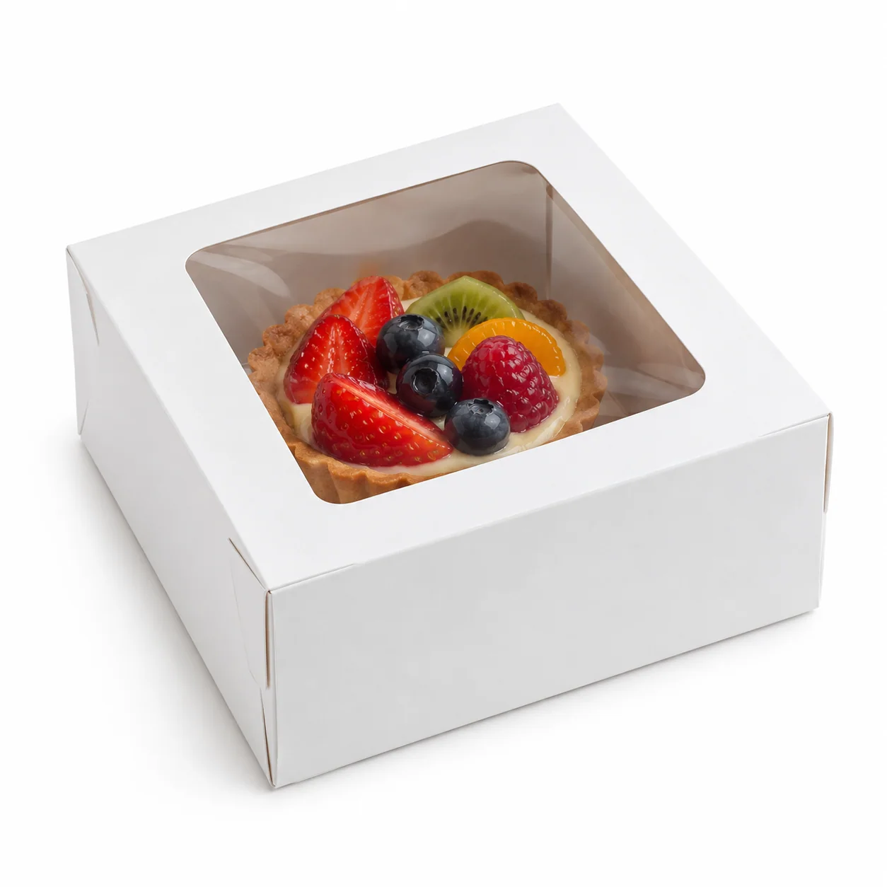 6x6x3 White Bakery Boxes with Clear Window