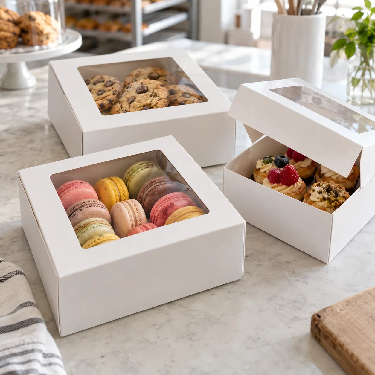 6x6x3 White Bakery Boxes with Clear Window product image 2