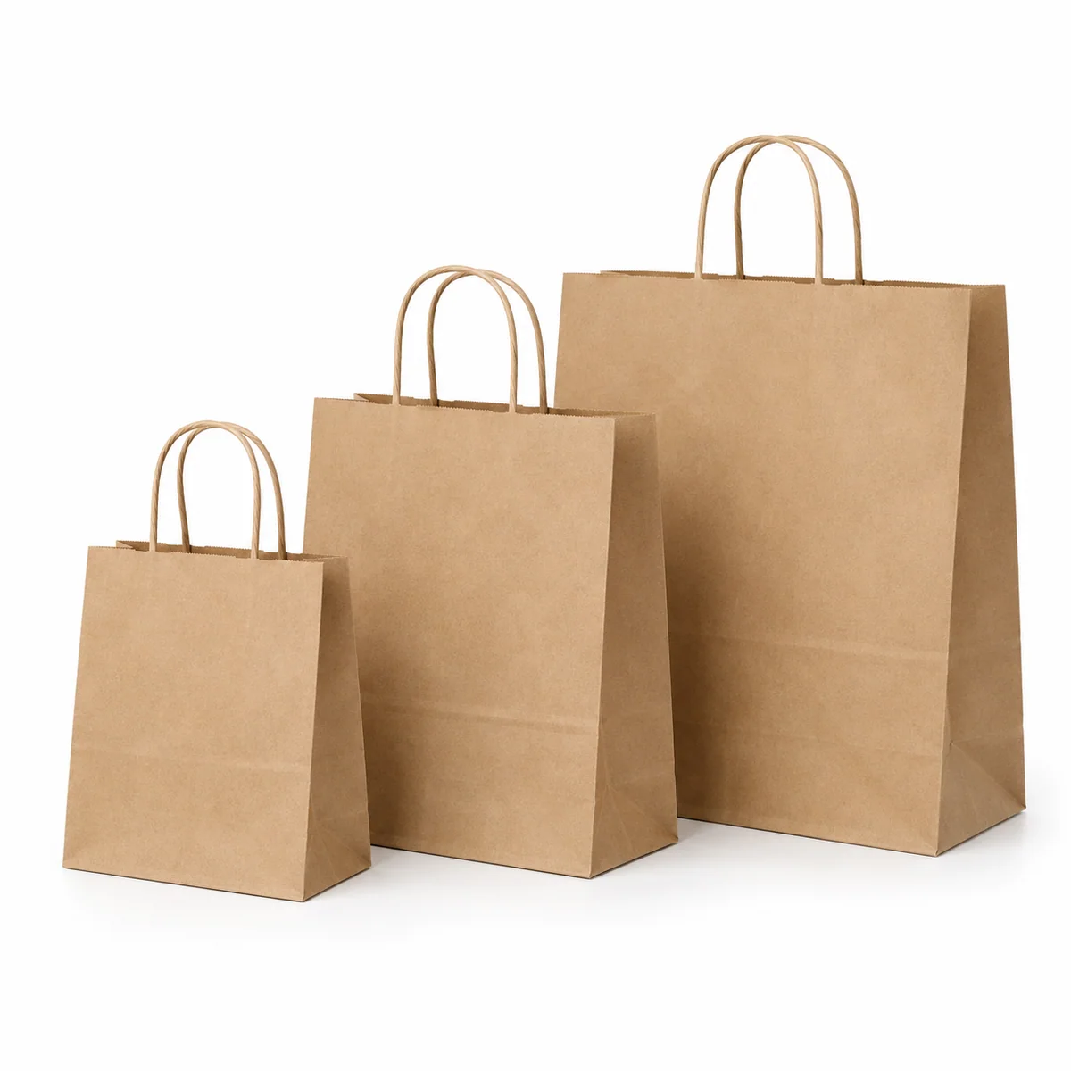 Brown Kraft Paper Bags with Handles | 3 Sizes