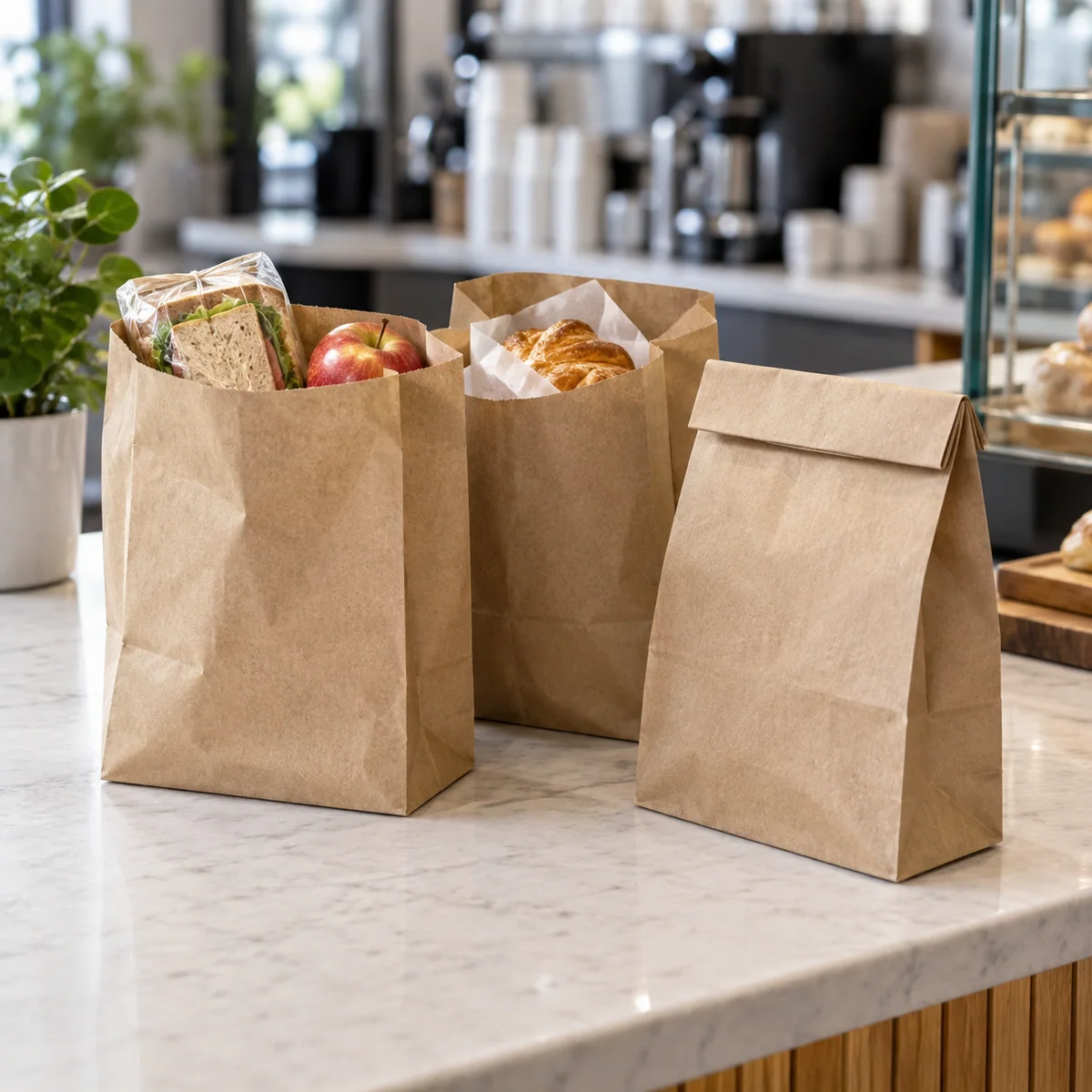 4LB Brown Kraft Paper Lunch Bags | 5.1x3.2x9.8 product image 1