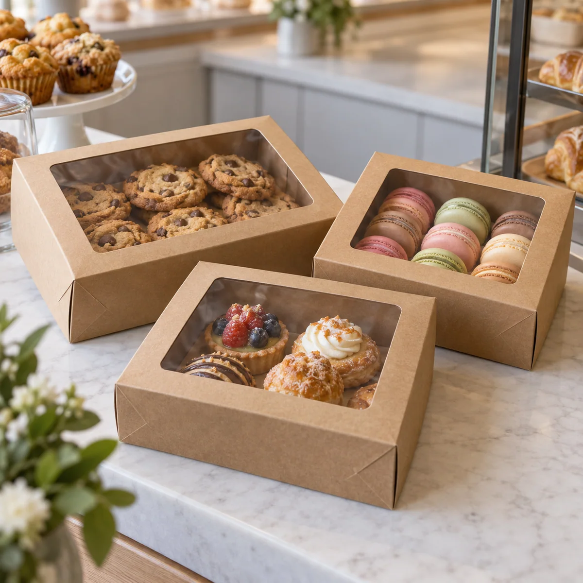 8x6x2.5 Brown Bakery Boxes with Clear Window product image 2