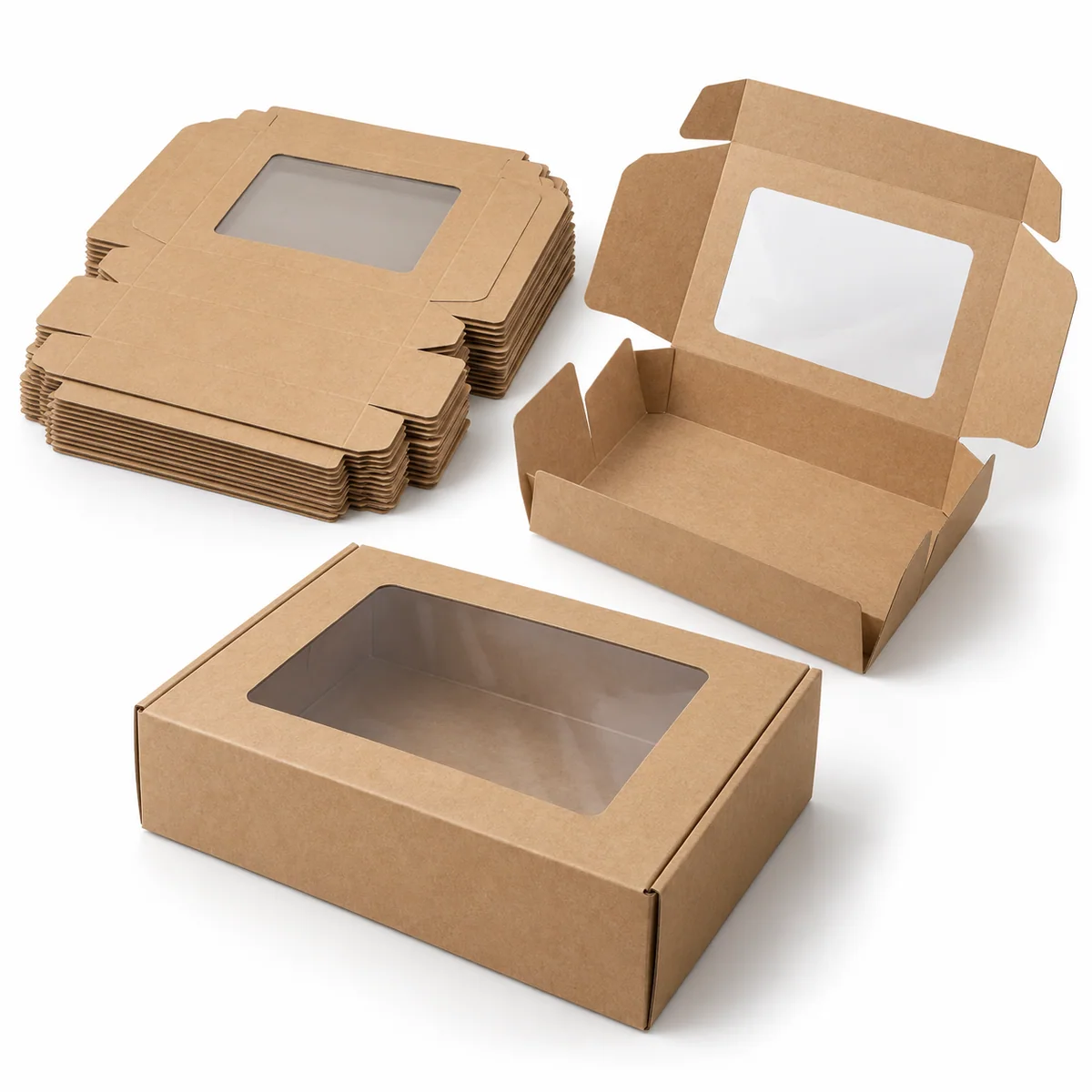 8x6x2.5 Brown Bakery Boxes with Clear Window product image 1