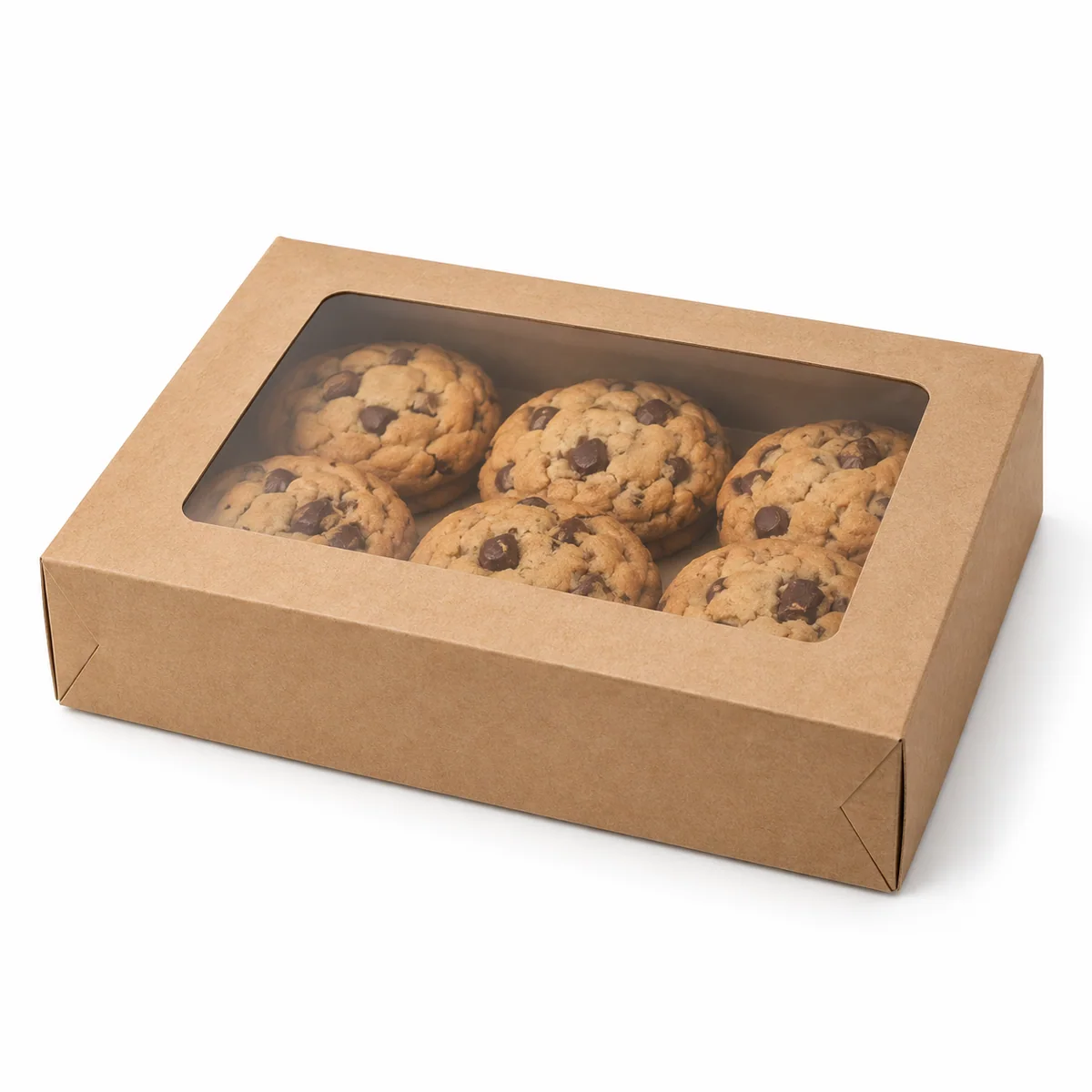 8x6x2.5 Brown Bakery Boxes with Clear Window