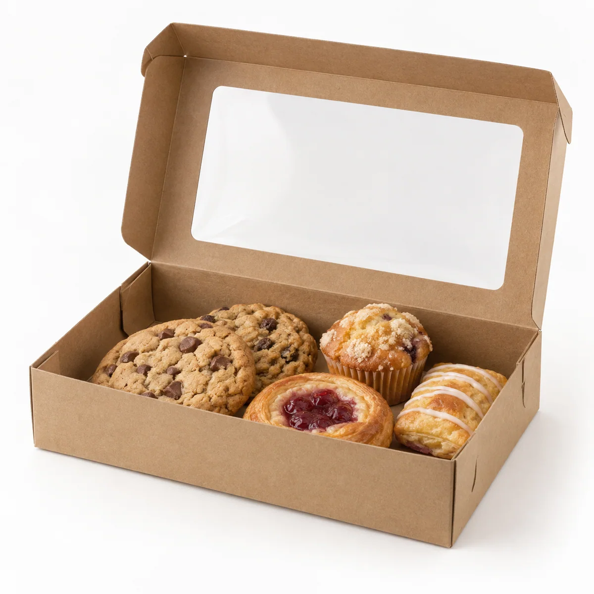 8x6x2.5 Brown Bakery Boxes with Clear Window product image 0