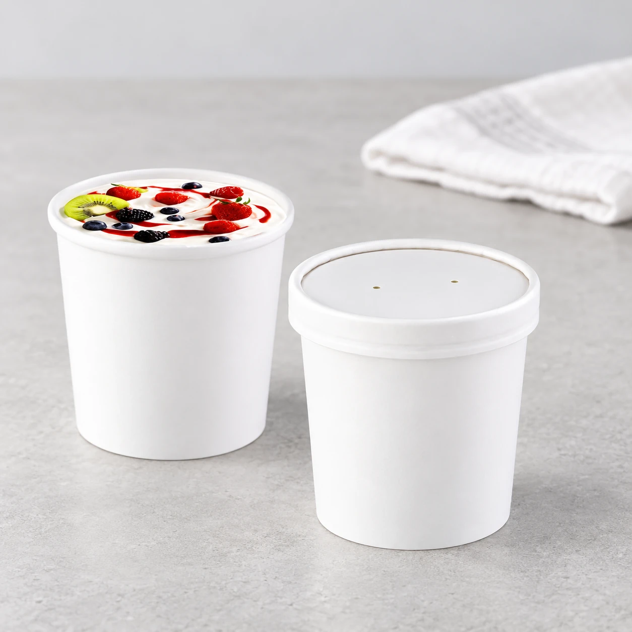 16 oz Kraft Paper Soup Containers with Lids product image 2